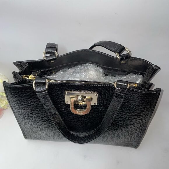 DKNY Embossed Leather Tote Black Large - Picture 7 of 10